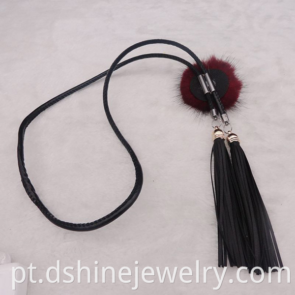 statement necklace, long fringe necklace, leather fringe necklace